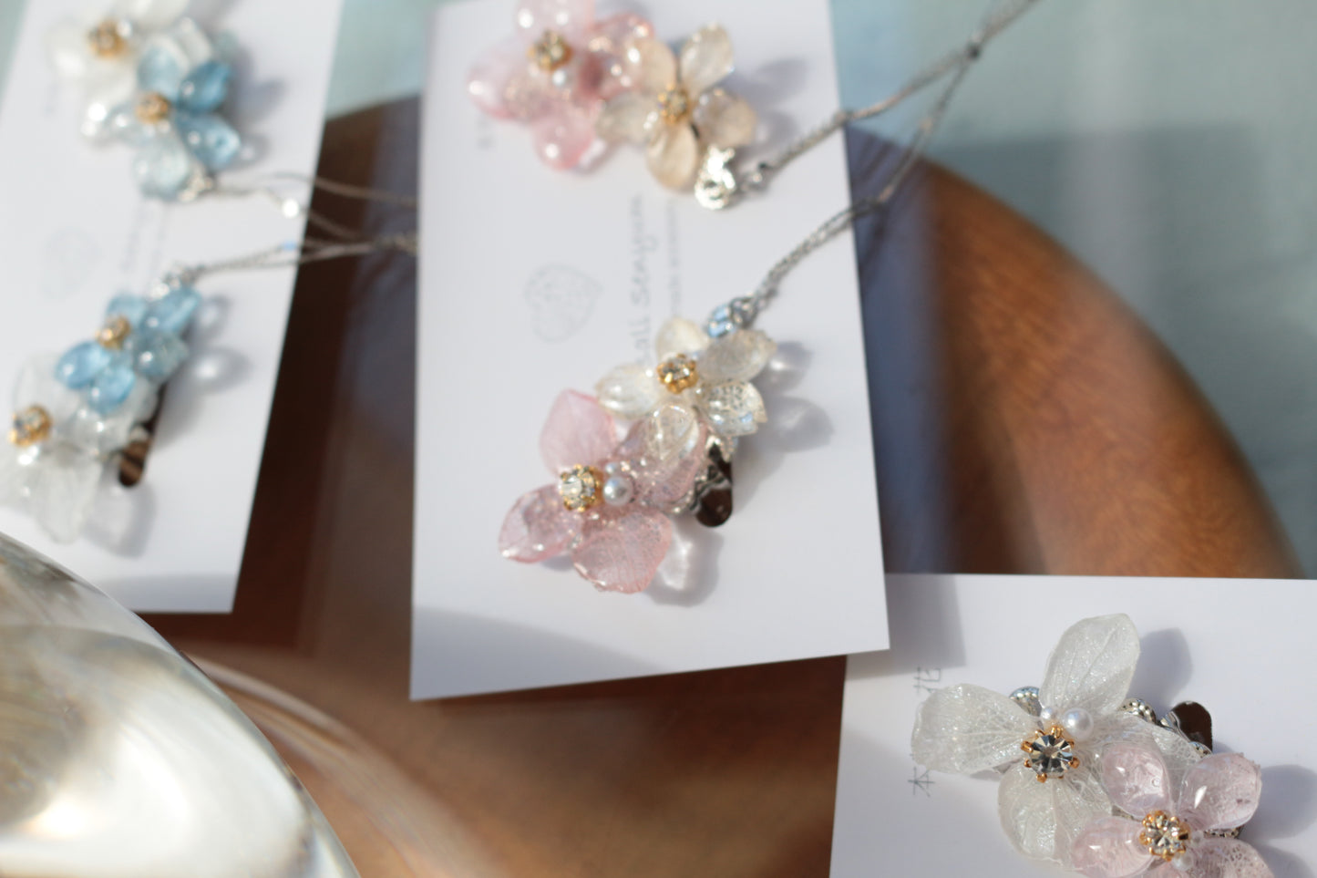 Hydrangea Flying Butterfly  No.48 - Clip-on(イヤリング）