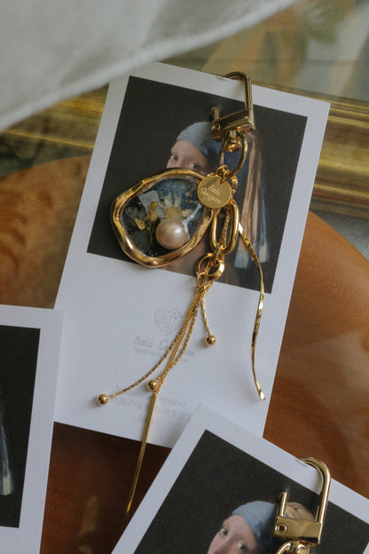 Vermeer Inspired Flower Bag Charm No.4 真珠の耳飾りの少女