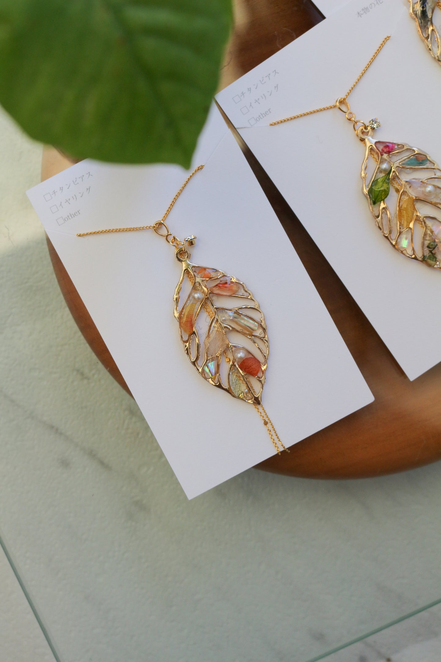 Leaf Necklace with chain 60cm  No.4