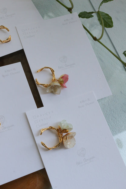 Double Hydrangea Ear-Cuff No.3