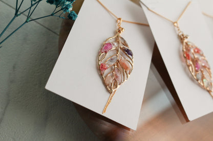 Leaf Necklace with chain 60cm  No.13