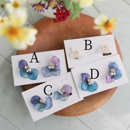 Gradation Hydrangea Wing No.137 - Clip-on(イヤリング）