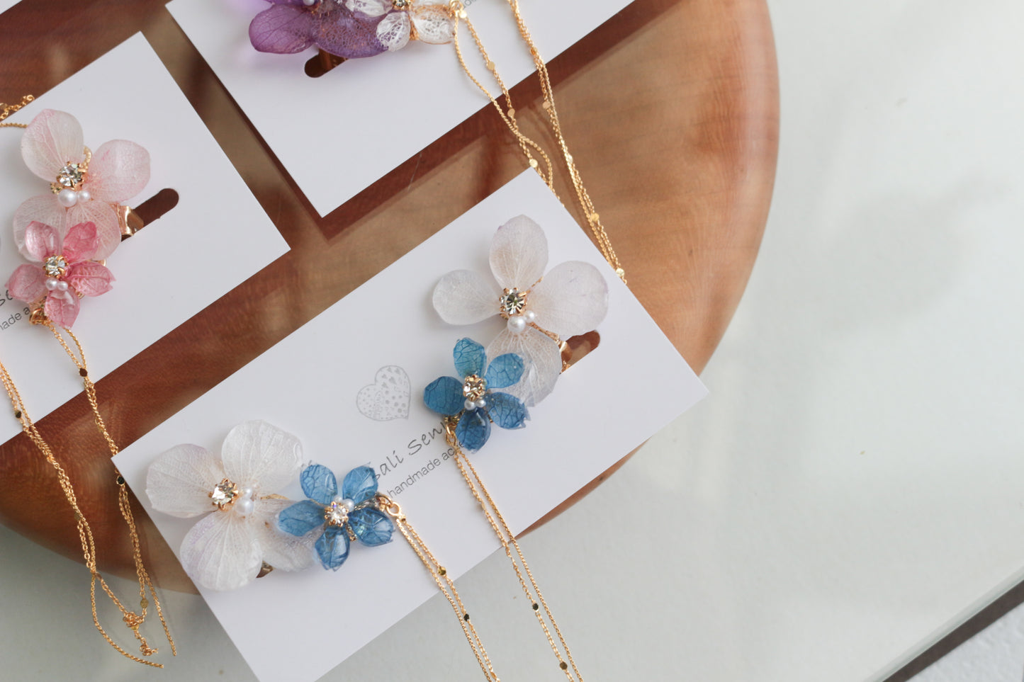 Hydrangea Flying Butterfly  No.36 - Clip-on(イヤリング）