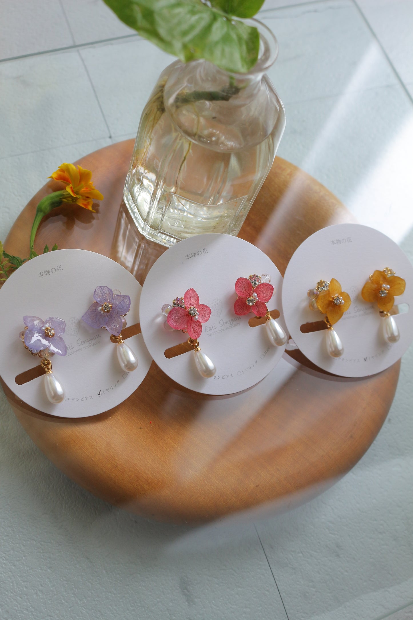 Hydrangea Elegant No.2 - Clip-on イヤリング
