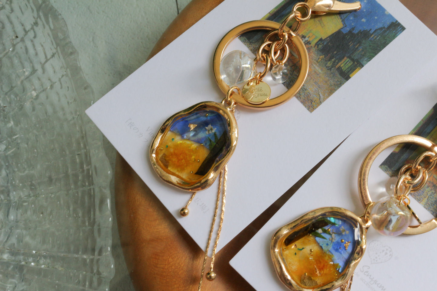 Gogh Inspired Flower Bag Charm No.3 Café Terrace at Night -夜のカフェ・テラスフォーラム広場