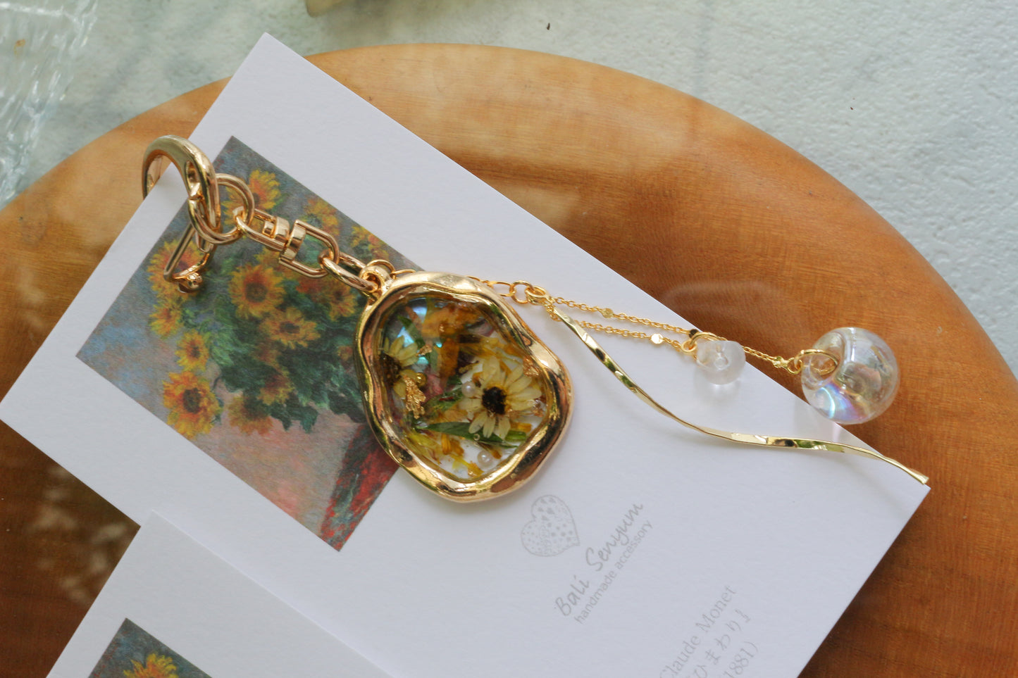 Monet Inspired Flower Bag Charm No.1 ひまわり
