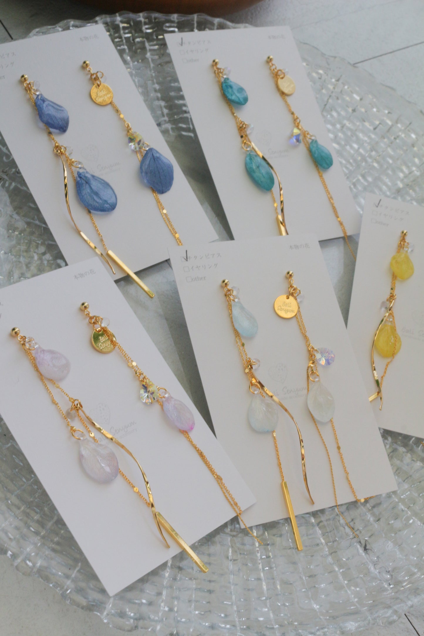 Flowing Hydrangea Earrings No.1 ピアスorイヤリング