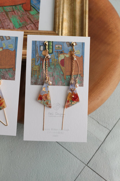 Gogh Inspired Earrings Bedroom in Arles-ゴッホの寝室