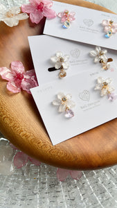 Someiyoshino Sakura Earrings with Sparkling Gem