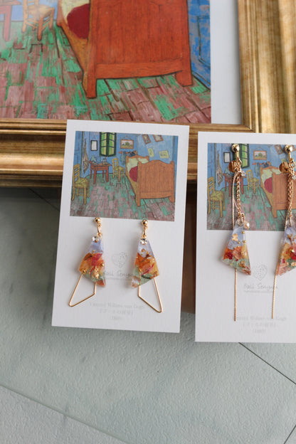 Gogh Inspired Earrings Bedroom in Arles-ゴッホの寝室