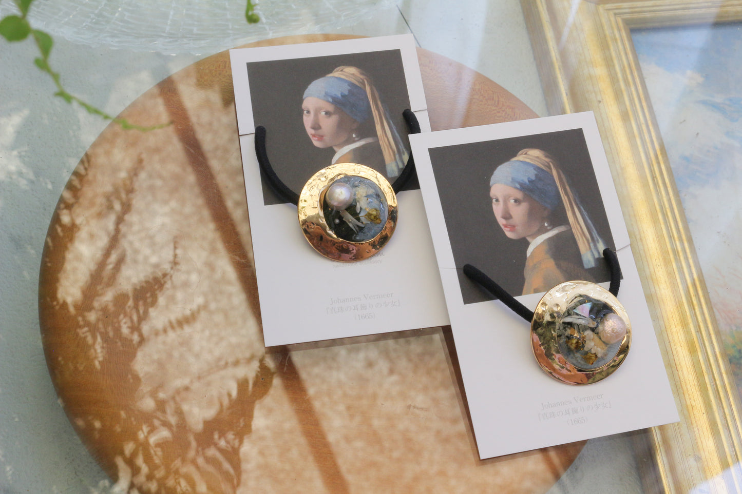 Vermeer Inspired Flower Hair tie  真珠の耳飾りの少女