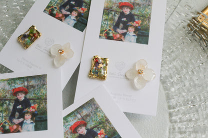 Renoir's Two Sisters Inspired Earrings No.9 イヤリング Clip-on "ふたりの姉妹"