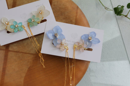 Hydrangea Flying Butterfly  No.53 - Clip-on(イヤリング）