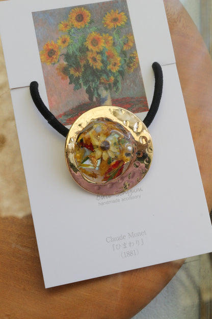 Monet Inspired Flower Hair tie ひまわり