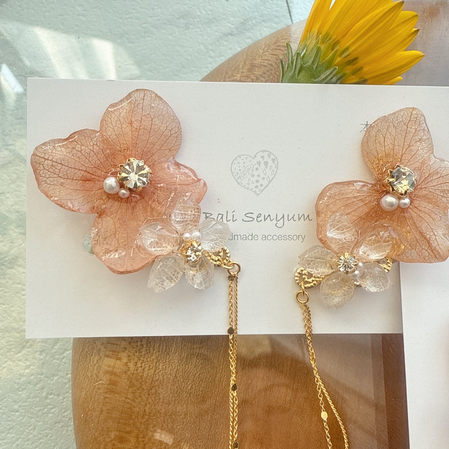 Hydrangea Flying Butterfly  No.28 - Clip-on(イヤリング）
