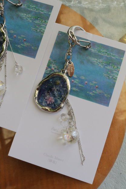 Monet Inspired Flower Bag Charm No.1 睡蓮