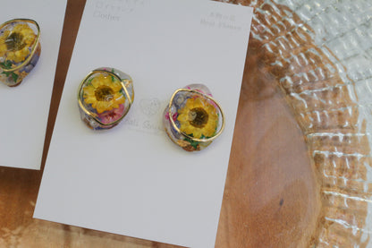 Sun Flower Earrings - 向日葵  〜 No.2 Clip-on イヤリング