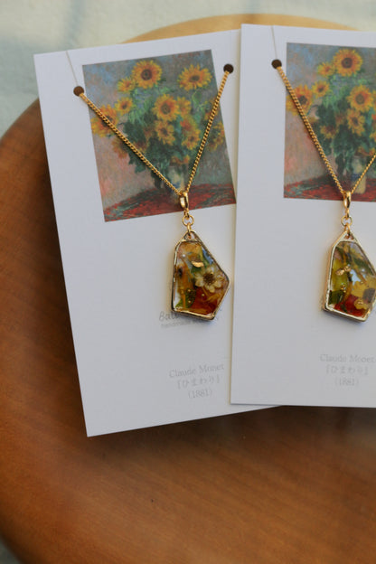 Claude Monet's Sunflowers Inspired Necklace - ひまわり