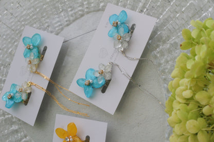 Hydrangea Flying Butterfly  No.57- Clip-on(イヤリング）