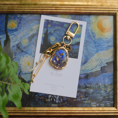 Gogh Inspired Flower Bag Charm No.1  星月夜