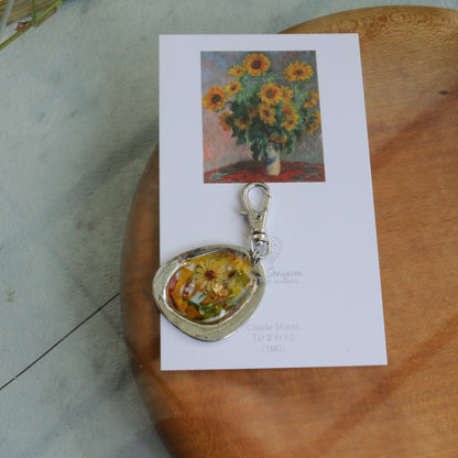 Monet Inspired Flower Key Chain ひまわり