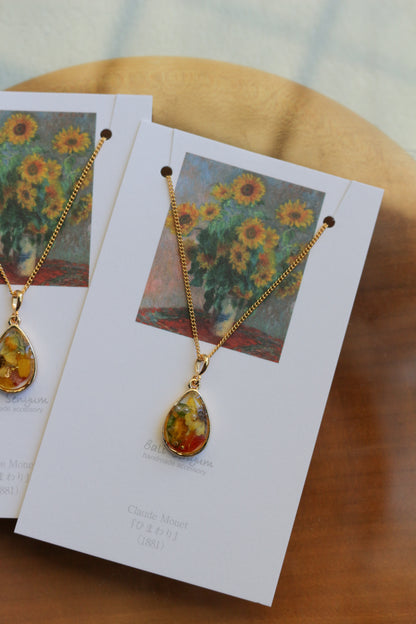 Claude Monet's Sunflowers Inspired Necklace - ひまわり