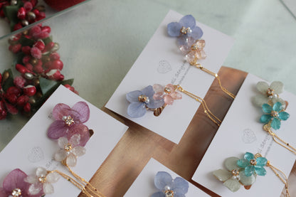 Hydrangea Flying Butterfly  No.39 - Clip-on(イヤリング）