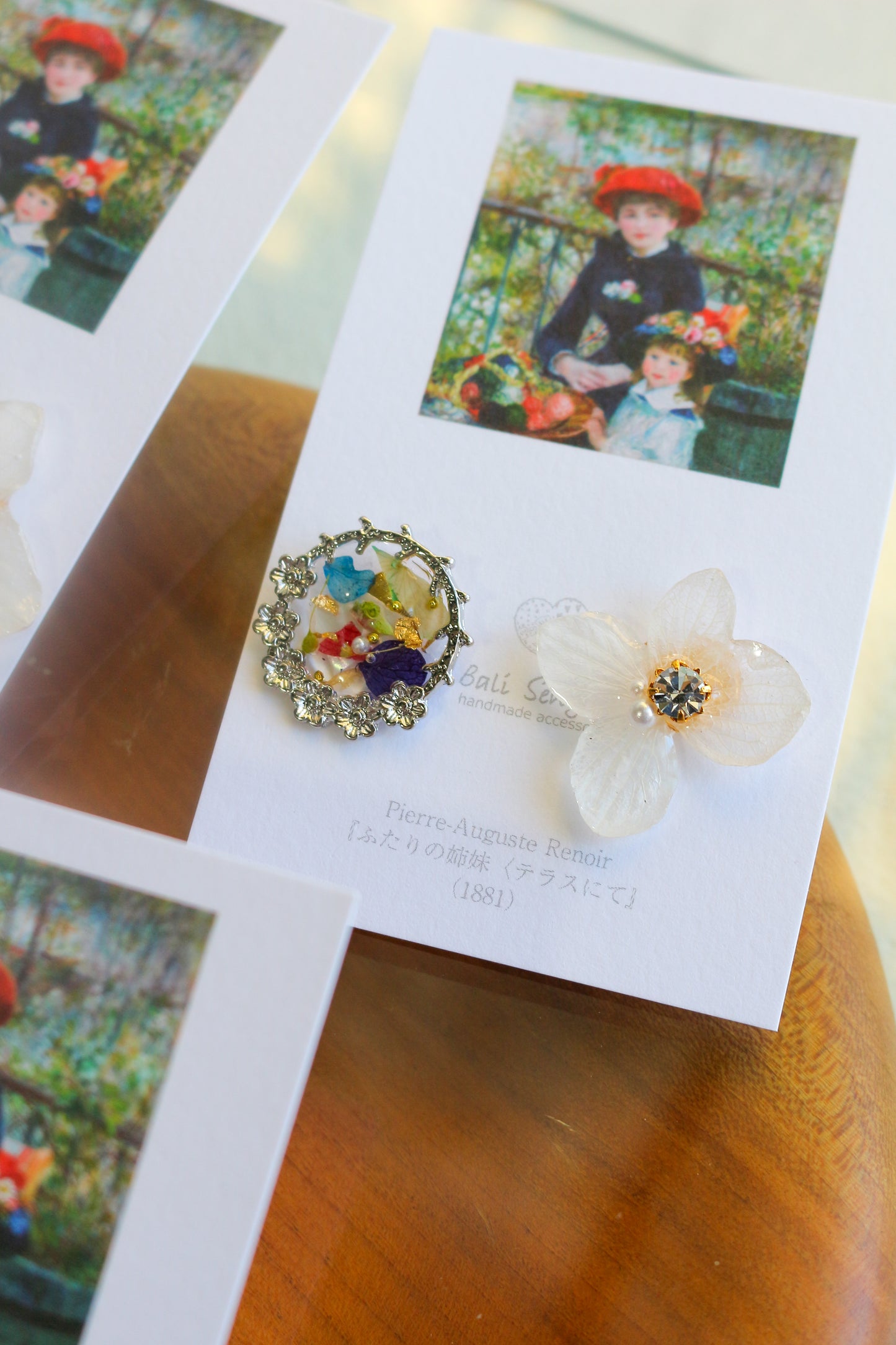 Renoir's Two Sisters Inspired Flower Earrings No.5 ピアスTitanium Pierce "ふたりの姉妹"
