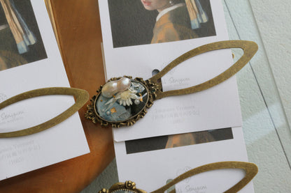Vermeer Inspired Flower Book Mark No.1 - 真珠の耳飾り
