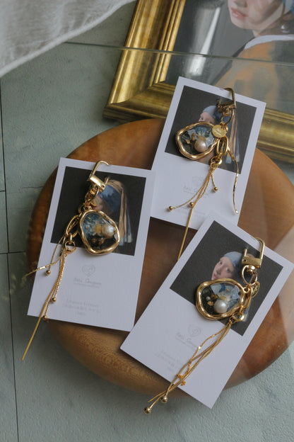 Vermeer Inspired Flower Bag Charm No.4 真珠の耳飾りの少女