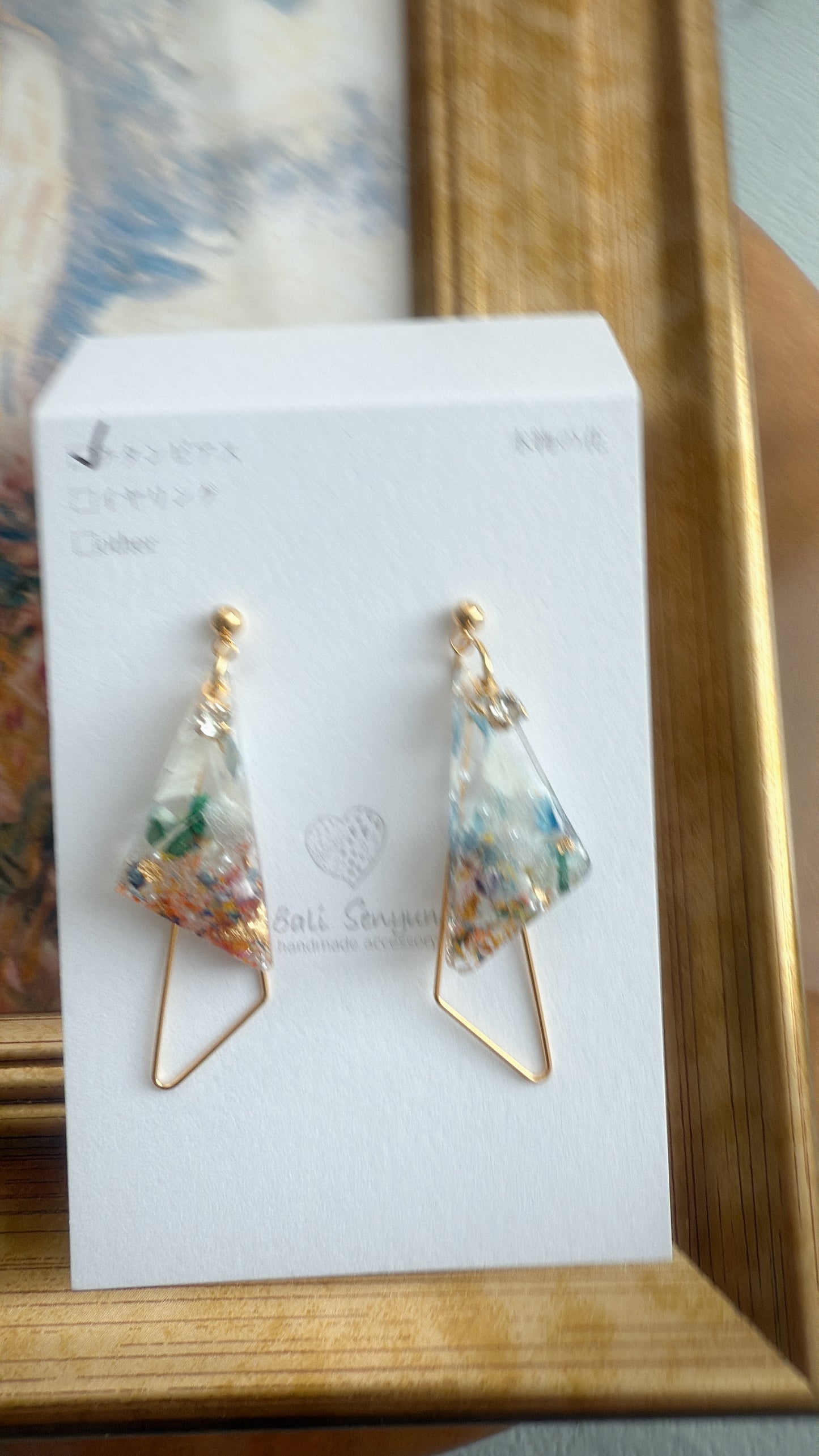 Claude Monet Woman with a Parasol Inspired Earrings -  散歩　日傘をさす女性　No.8