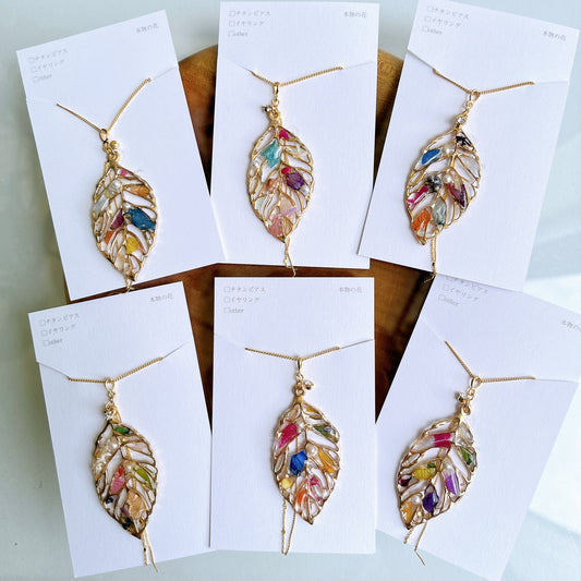 Leaf Necklace with chain 60cm  No.7