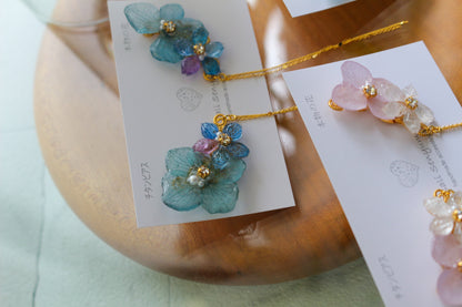 Hydrangea Flying Butterfly  No.35- Titanium Pierce(ピアス）