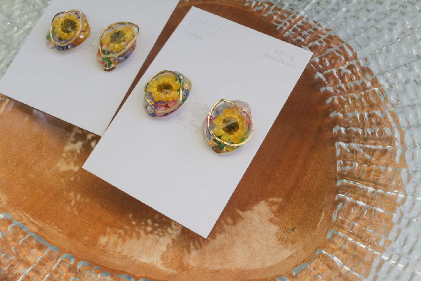 Sun Flower Earrings - 向日葵  〜 No.2 Clip-on イヤリング