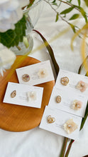 Hydrangea and Flower Medallion Titanium Pierce (チタンピアス）- White  Time Limited