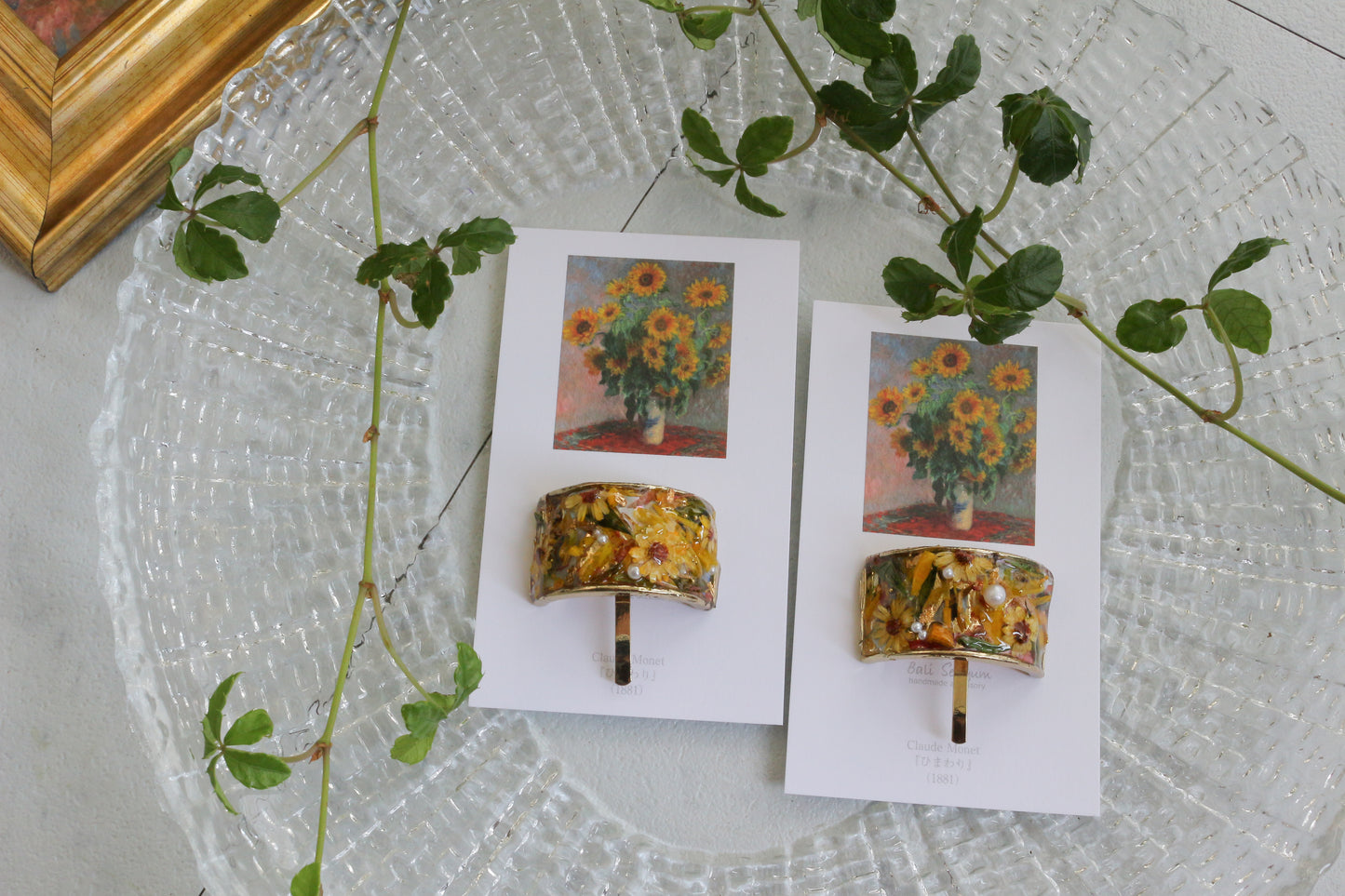 Monet Inspired Flower Ponytail Hook ひまわり