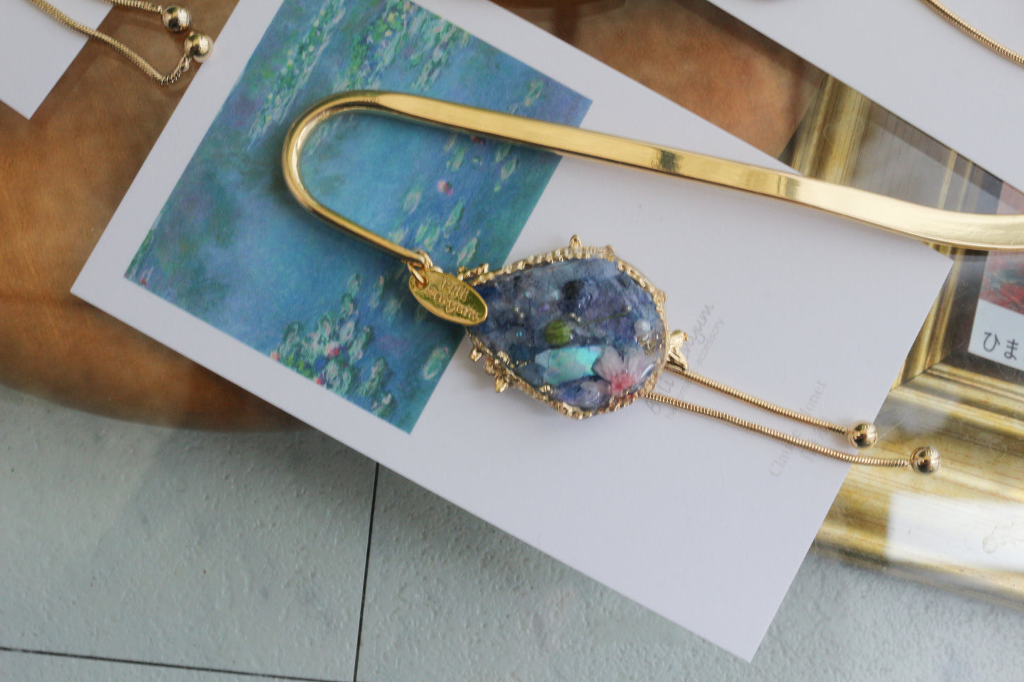 Monet Inspired Flower Book Mark睡蓮 No.2