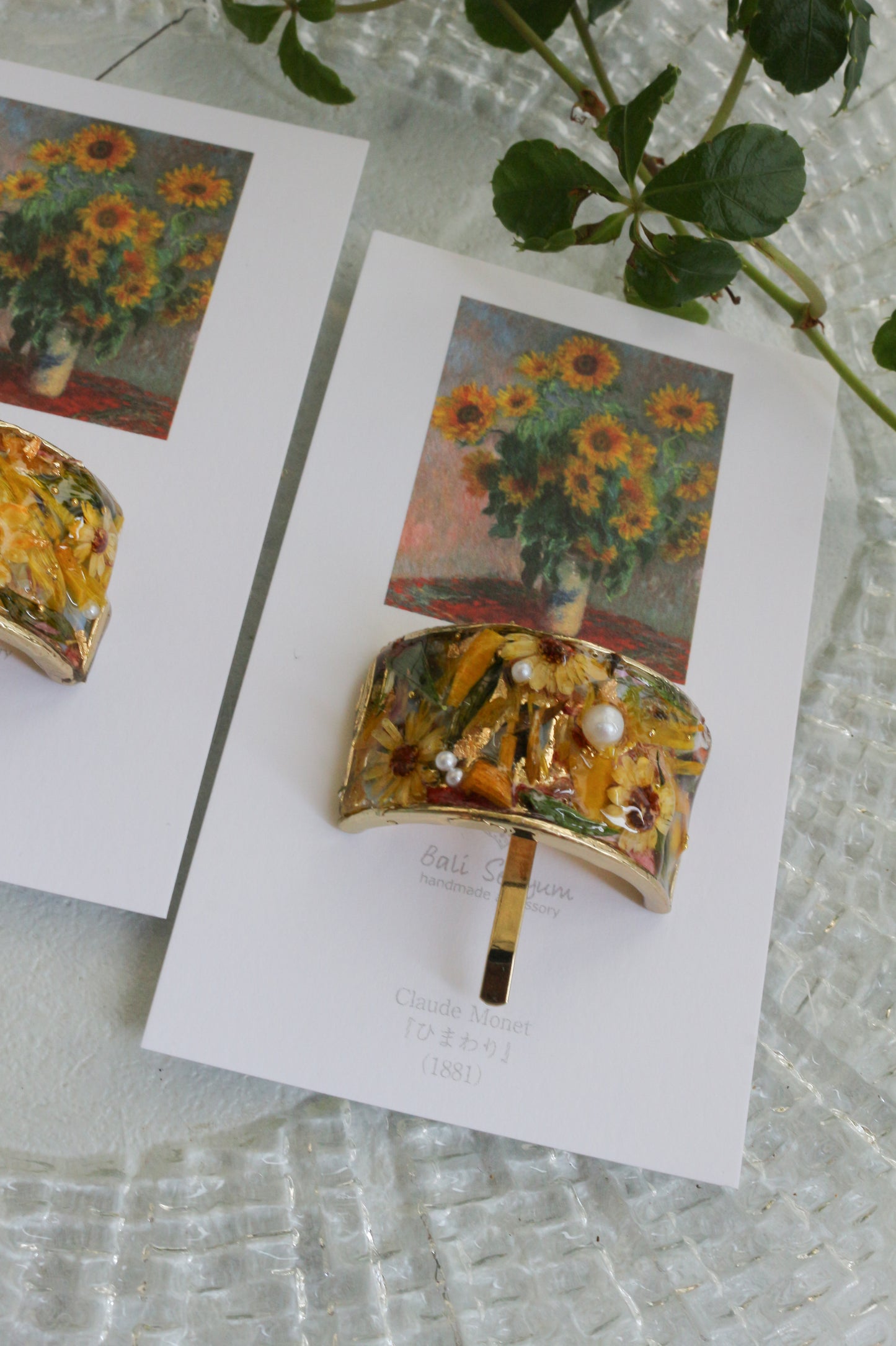 Monet Inspired Flower Ponytail Hook ひまわり