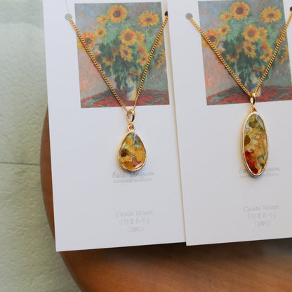 Claude Monet's Sunflowers Inspired Necklace - ひまわり
