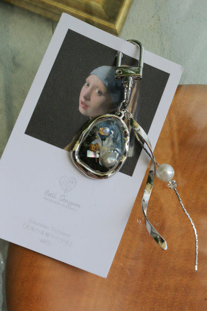 Vermeer Inspired Flower Bag Charm No.3 真珠の耳飾りの少女