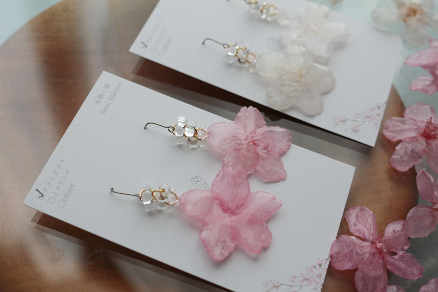 Someiyoshino Real Shape Sakura Earrings