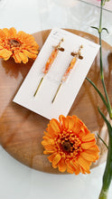 Dangling Gerbera Flower Stick Earrings with Pearl