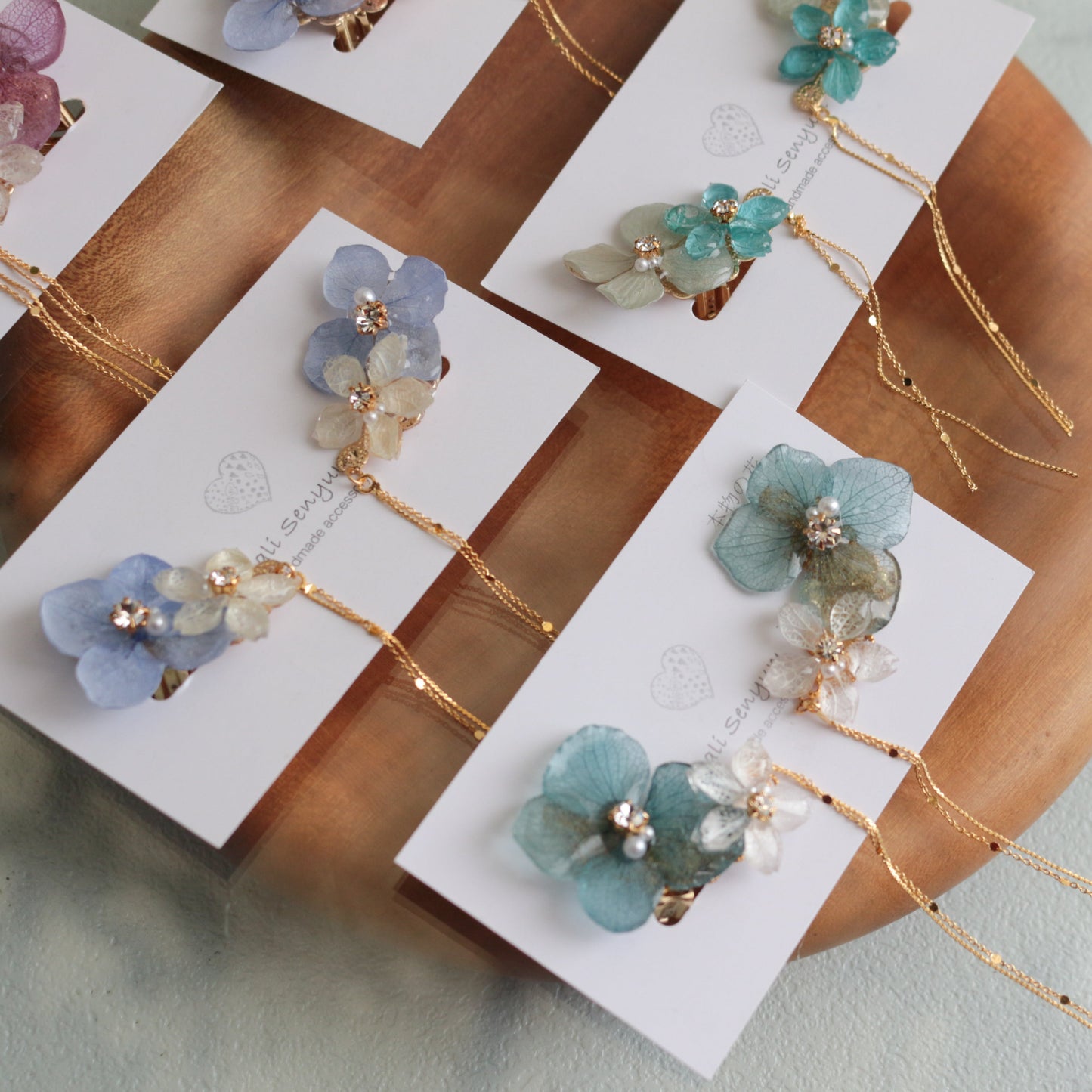 Hydrangea Flying Butterfly  No.39 - Clip-on(イヤリング）