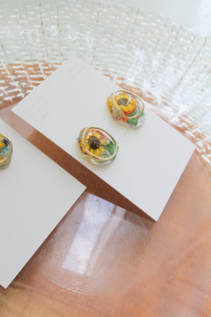 Sun Flower Earrings - 向日葵  〜 No.1 Titanium Pierce チタンピアス