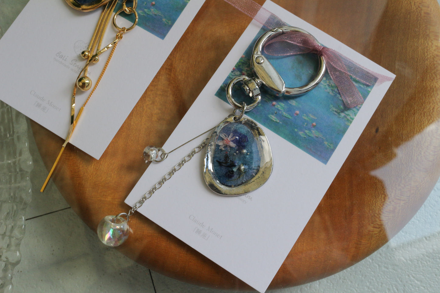 Monet Inspired Flower Bag Charm No.2 睡蓮