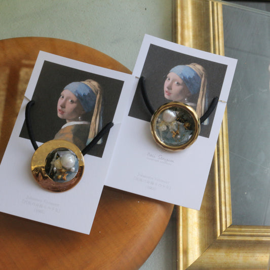 Vermeer Inspired Flower Hair tie  真珠の耳飾りの少女