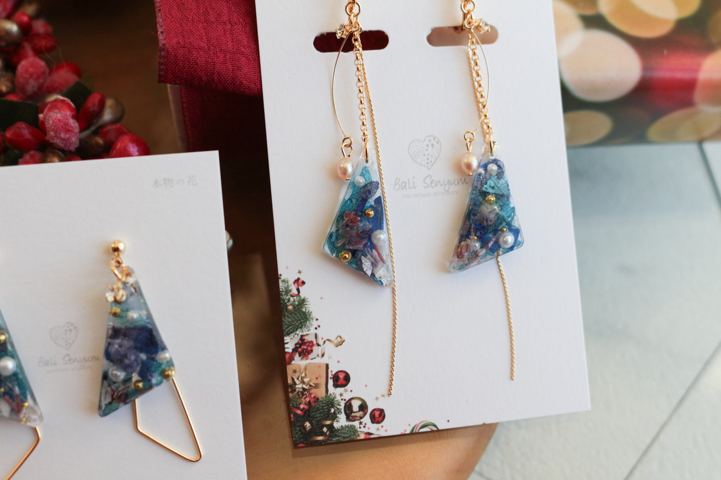Christmas Triangle Earrings