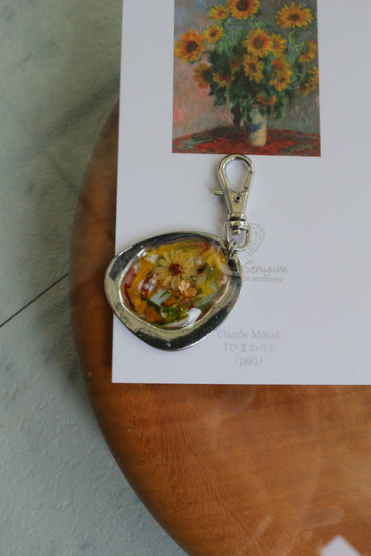Monet Inspired Flower Key Chain ひまわり