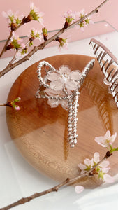 Someiyoshino Sakura Silver Color Hair Clip - White  Big