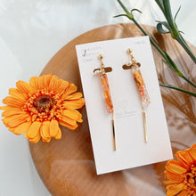 Dangling Gerbera Flower Stick Earrings with Pearl